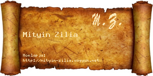Mityin Zilia névjegykártya